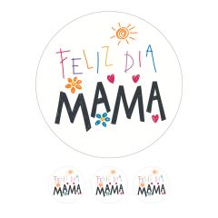 Oblea Feliz día Mamá 20 cm - María Lunarillos