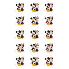Papel de azúcar Mickey y Minnie Mouse 5 cm (15) - María Lunarillos