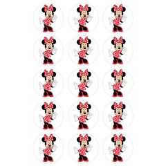 Papel de azúcar Minnie Mouse 5 cm (15) - María Lunarillos