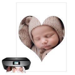 Papel de fibra vegetal - Corazón de 20 cm - Impresión personalizada