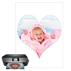 Papel de oblea grueso - Corazón de 20 cm - Impresión comestible personalizada