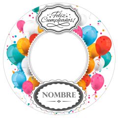 Papel de oblea - Foto y nombre Feliz Cumpleaños 20 cm - Impresión personalizada