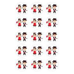 Oblea Pareja Flamencos 5 cm (15) - María Lunarillos
