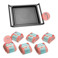 Parrilla lisa antiadherente Efficient con asas 43 cm - Aluminio fundido - BRA + REGALO cajas hamburguesas