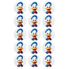 Papel de azúcar de Pato Donald - 5 cm (15) - María Lunarillos