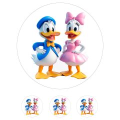 Oblea de Pato Donald y Daisy - 20 cm - María Lunarillos