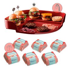 Parrilla para hamburguesas roja 38 cm - Cerámica - Emile Henry + REGALO cajas