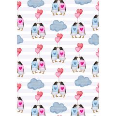 Oblea Pingüinos enamorados (A4) - María Lunarillos