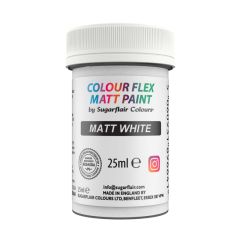 Pintura comestible mate blanca 25 ml - Sugarflair