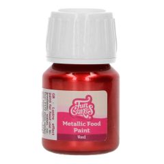 Pintura comestible metalizada roja 30 ml - Funcakes