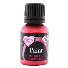 Pintura comestible metalizada roja rubí - Rainbow Dust