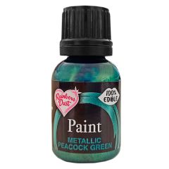 Pintura comestible metalizada verde pavo real - Rainbow Dust
