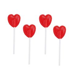Piruletas con forma de corazón rojo (100 uds) - Sin gluten - Jake