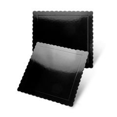 Plato cuadrado ondulado negro 25 cm - Pastkolor