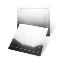 Plato cuadrado ondulado plateado efecto espejo 25 cm - Pastkolor