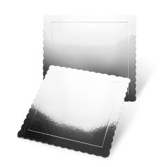 Plato cuadrado ondulado plateado efecto espejo 30 cm - Pastkolor