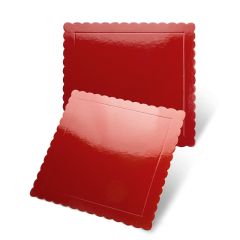 Plato cuadrado ondulado rojo 30 cm - Pastkolor