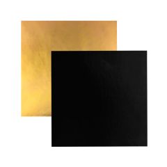 Plato cuadrado negro y dorado 20 cm - Pastkolor