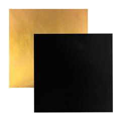 Plato cuadrado negro y dorado 27,5 cm - Pastkolor
