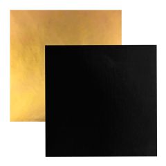 Plato cuadrado negro y dorado 30 cm - Pastkolor