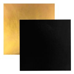 Plato cuadrado negro y dorado 32,5 cm - Pastkolor