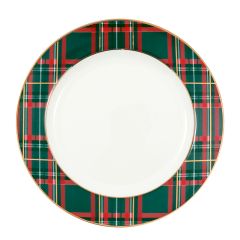 Plato de cerámica para postre Dagmar Check Green 20,5 cm - GreenGate