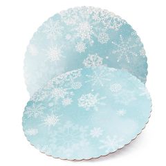Plato redondo ondulado copos de nieve 35 cm