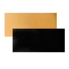 Plato rectangular negro y dorado 34 x 16 cm