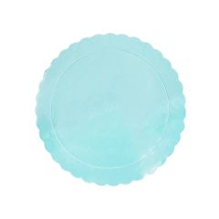 Plato redondo ondulado azul bebé 20 cm