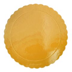 Plato redondo ondulado dorado 35 cm