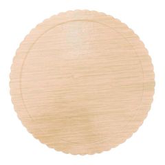 Plato redondo ondulado madera clara 30 cm