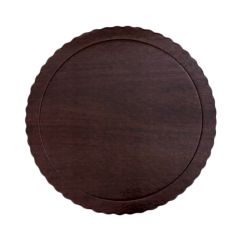 Plato redondo ondulado madera oscura 20 cm