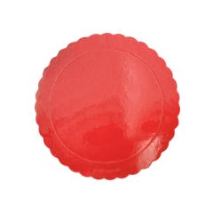 Plato redondo ondulado rojo 20 cm