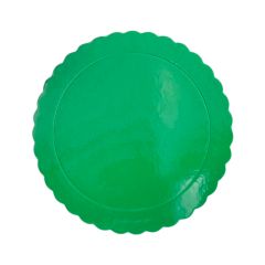 Plato redondo ondulado verde metalizado 25 cm