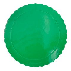 Plato redondo ondulado verde metalizado 35 cm