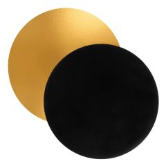 Plato redondo negro y dorado 25 cm - Pastkolor