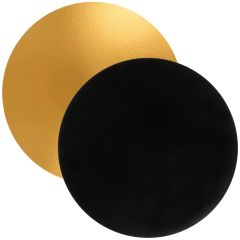 Plato redondo negro y dorado 32,5 cm - Pastkolor