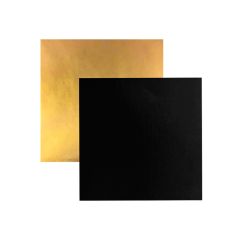 Plato cuadrado negro y dorado 15 cm - Pastkolor