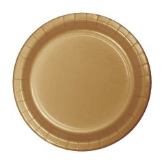 Platos de papel dorados 18 cm (8) - Conver Party