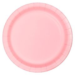 Platos de papel rosa bebé 23 cm (8) - Conver Party