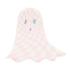 Platos fantasmas cuadros rosas Halloween 23 cm (8) - Meri Meri