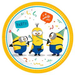 Platos de papel Minions 22,5 cm (8) - Decorata Party