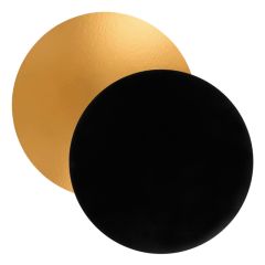 Platos redondos para tarta negros y dorados 23 cm (3)
