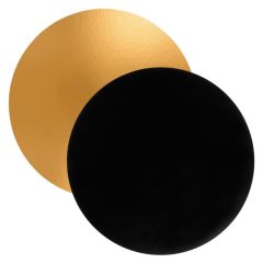 Platos redondos para tarta negros y dorados 25,3 cm (3)