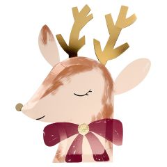 Platos reno con lazo Navidad 24 cm (8) - Meri Meri