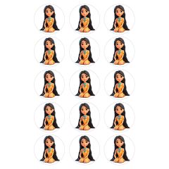 Papel de azúcar de Pocahontas - 5 cm (15) - María Lunarillos