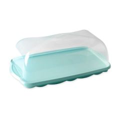 Portatartas transparente con base azul Artisan - Nordic Ware