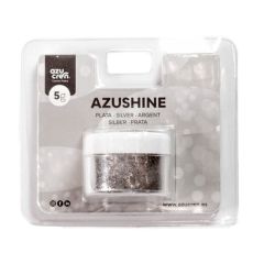 Purpurina comestible en polvo plateada Azushine 5 g - Azucren