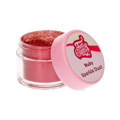 Purpurina comestible en polvo rojo rubí - Funcakes