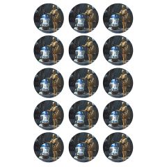 Oblea de los robots R2-D2 y C-3PO - 5 cm (15) - María Lunarillos